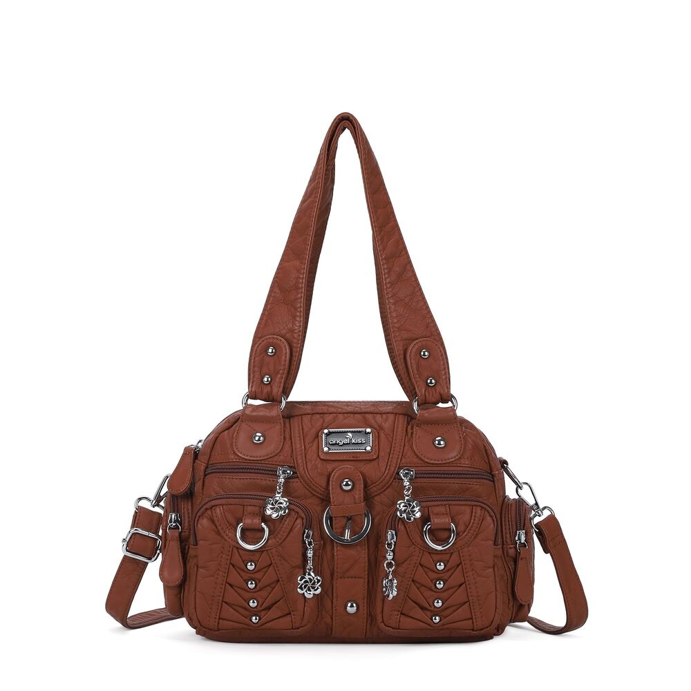 8756 Small Purse Handbag Crossbody and Shoulder Bags Multipocket Soft Hobo